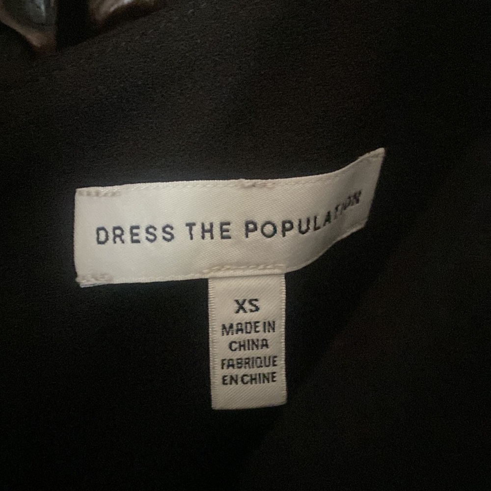 NEW Dress the Population Rory black fringe midi dress size XS - Picture 5 of 9